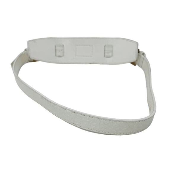 Fendi vintage white leather gold double buckle adjustable belt size 80 CM / 32” - Picture 4 of 8